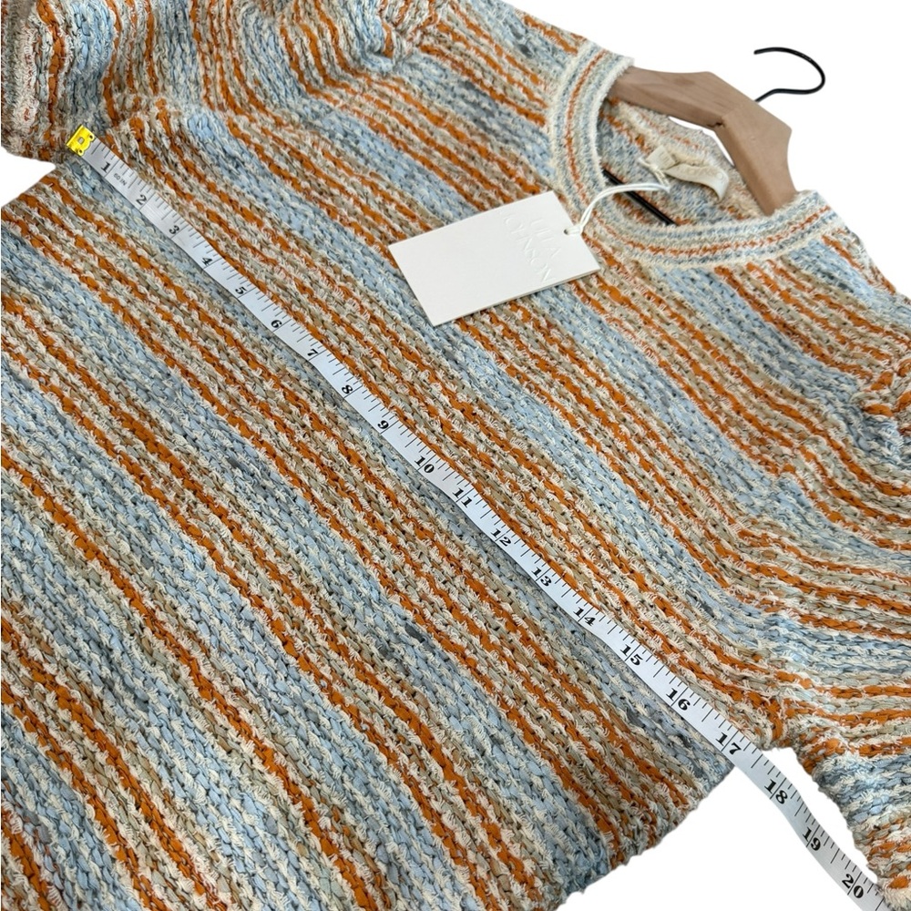 Ulla Johnson NWT Elara Puff Sleeve Blouse Multicolor Striped Knit Top Size Large - Picture 9 of 12